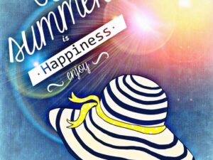 Summer sun holiday hat ecard